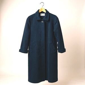 VTG 90s JH Collectibles Size 14P Dark Gray Wool and Cashmere Longline Peacoat